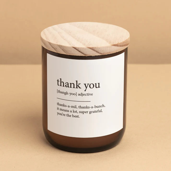 Thank You - Dictionary Meaning Soy Candle