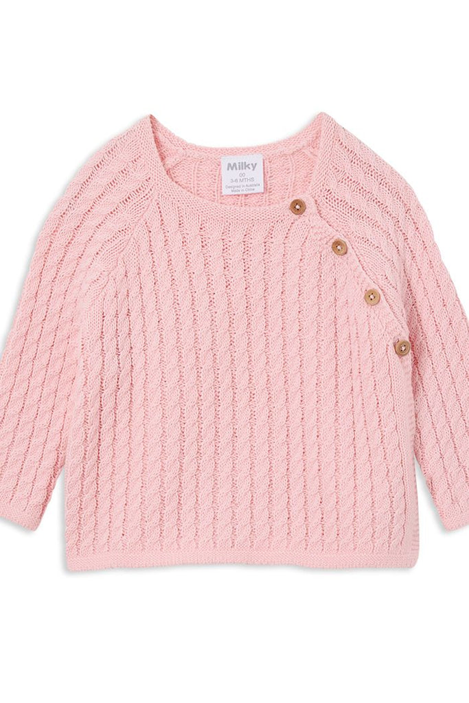 Powder Pink Knit Cardigan