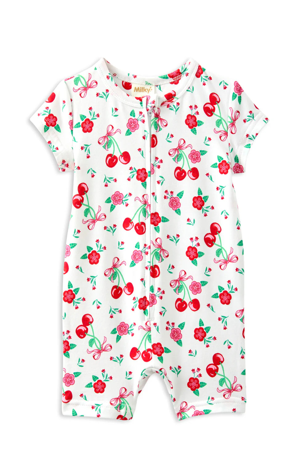 Sweet Cherry Zip Romper