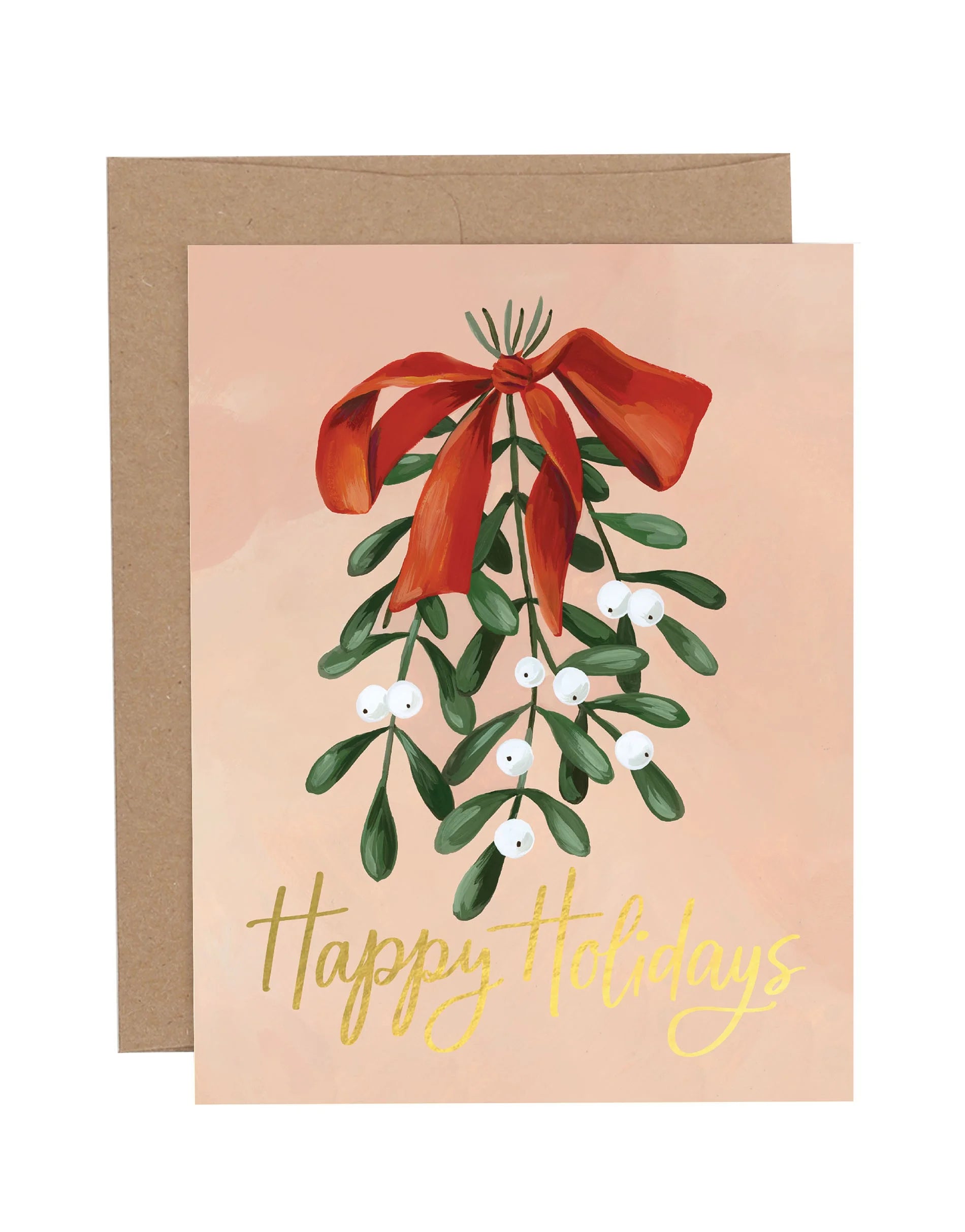 Happy Holidays Mistletoe Card