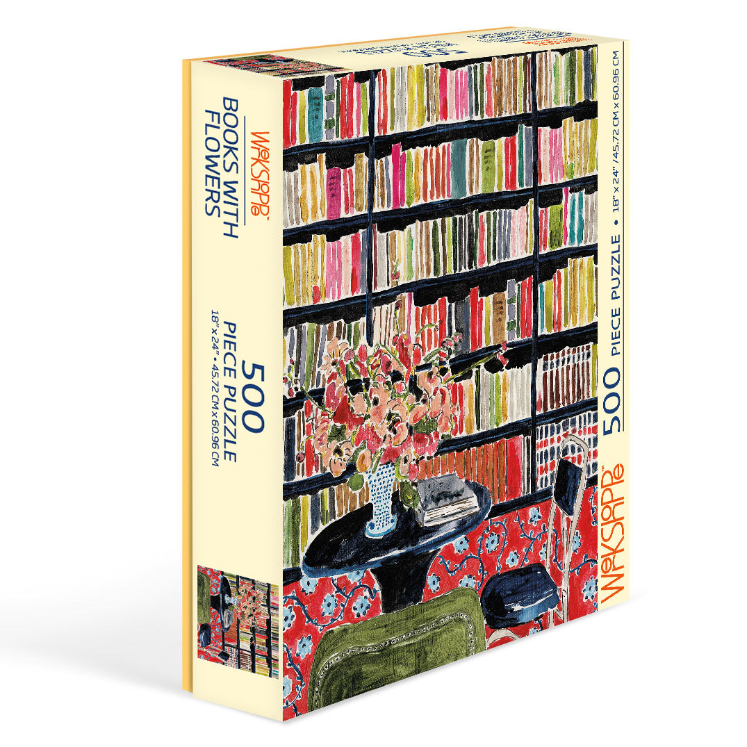 Books with Flowers 500 Pce Puzzle