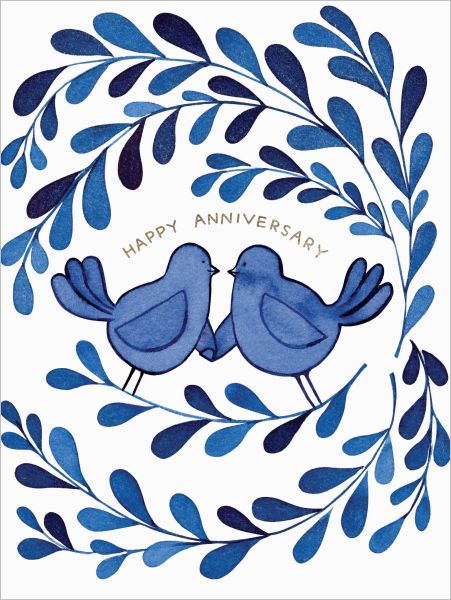 Blue Birds Anniversary Card