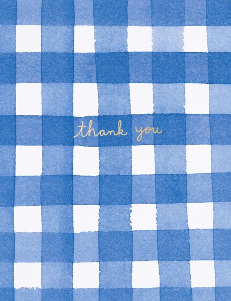 Purple Gingham Thank You