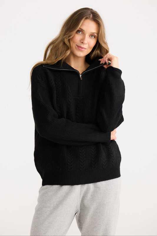Quarter Zip Cable Knit
