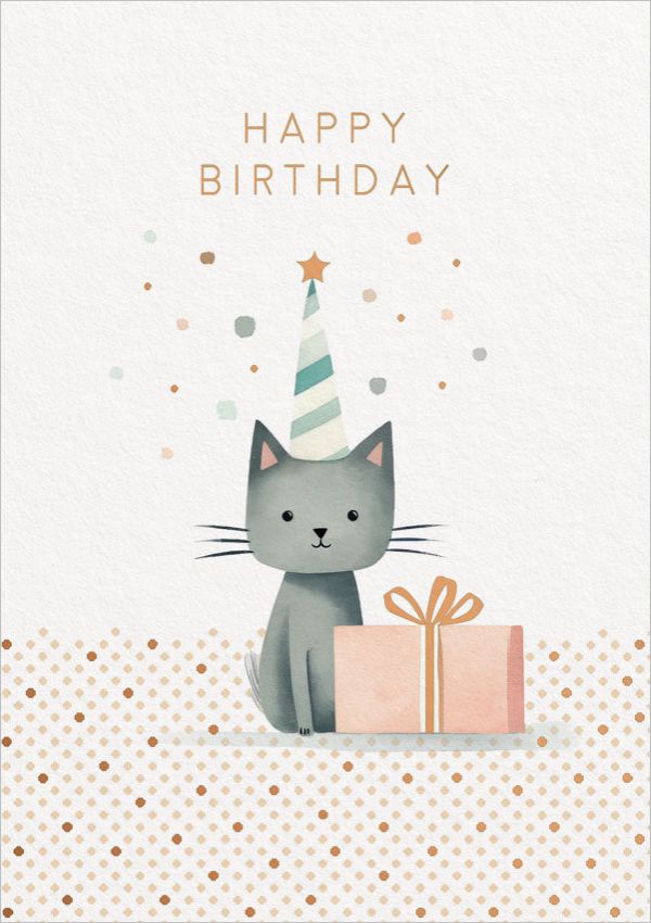 Happy Birthday Cat Card