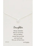 Heart Zirconia Daughter Necklace - Sterling Silver