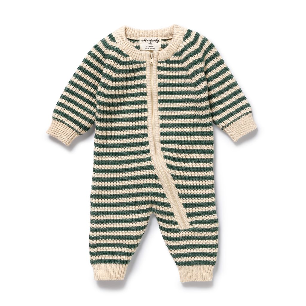 Knitted Stripe Growsuit