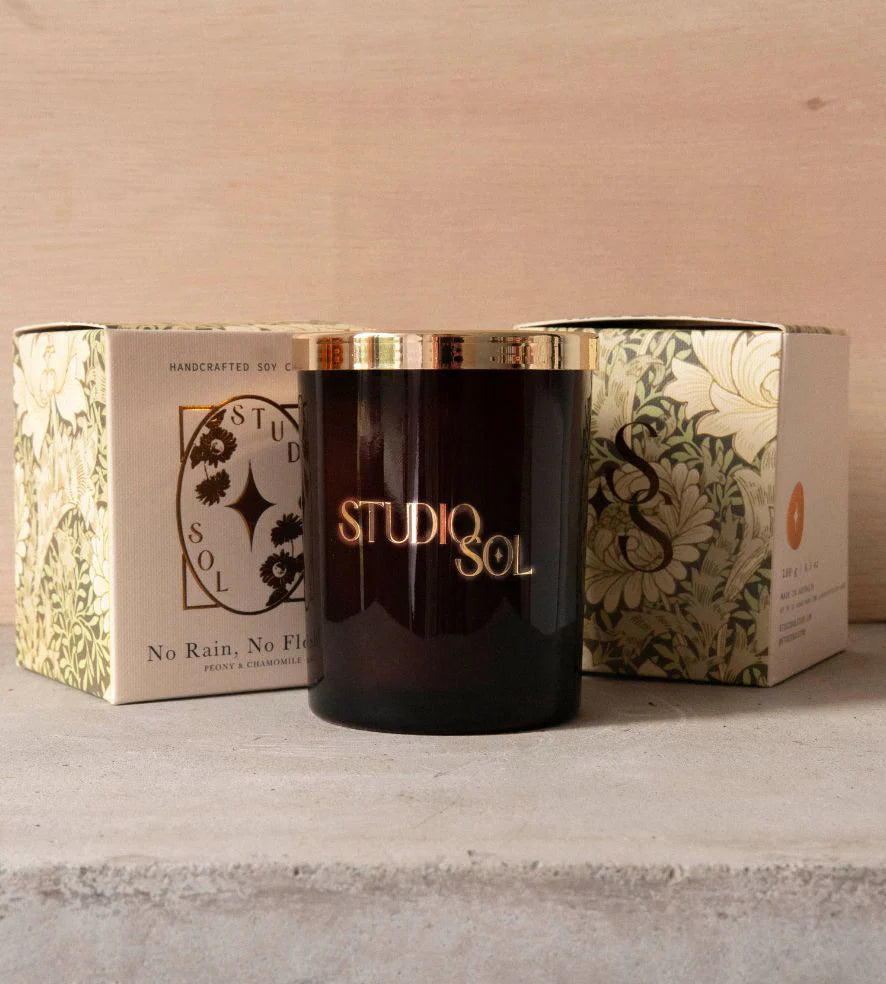 No Rain No Flowers Candle - Peony + Chamomile