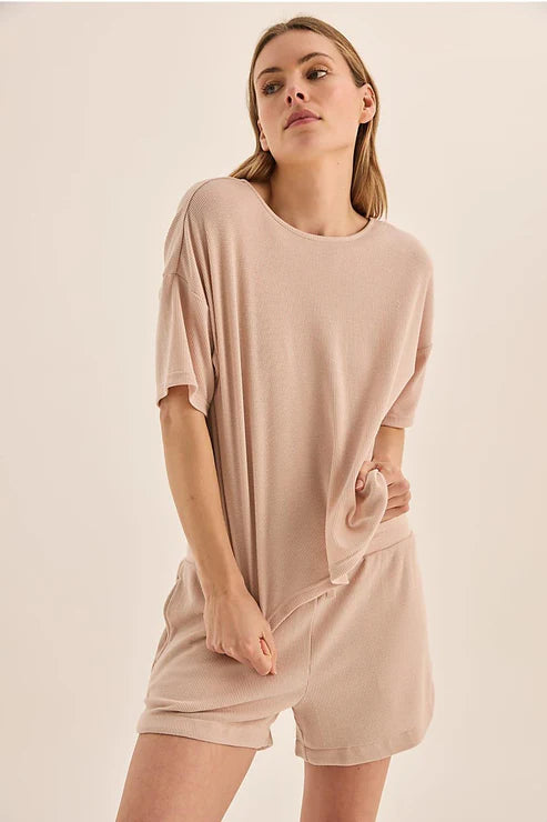 Olivia Waffle Short PJ Set