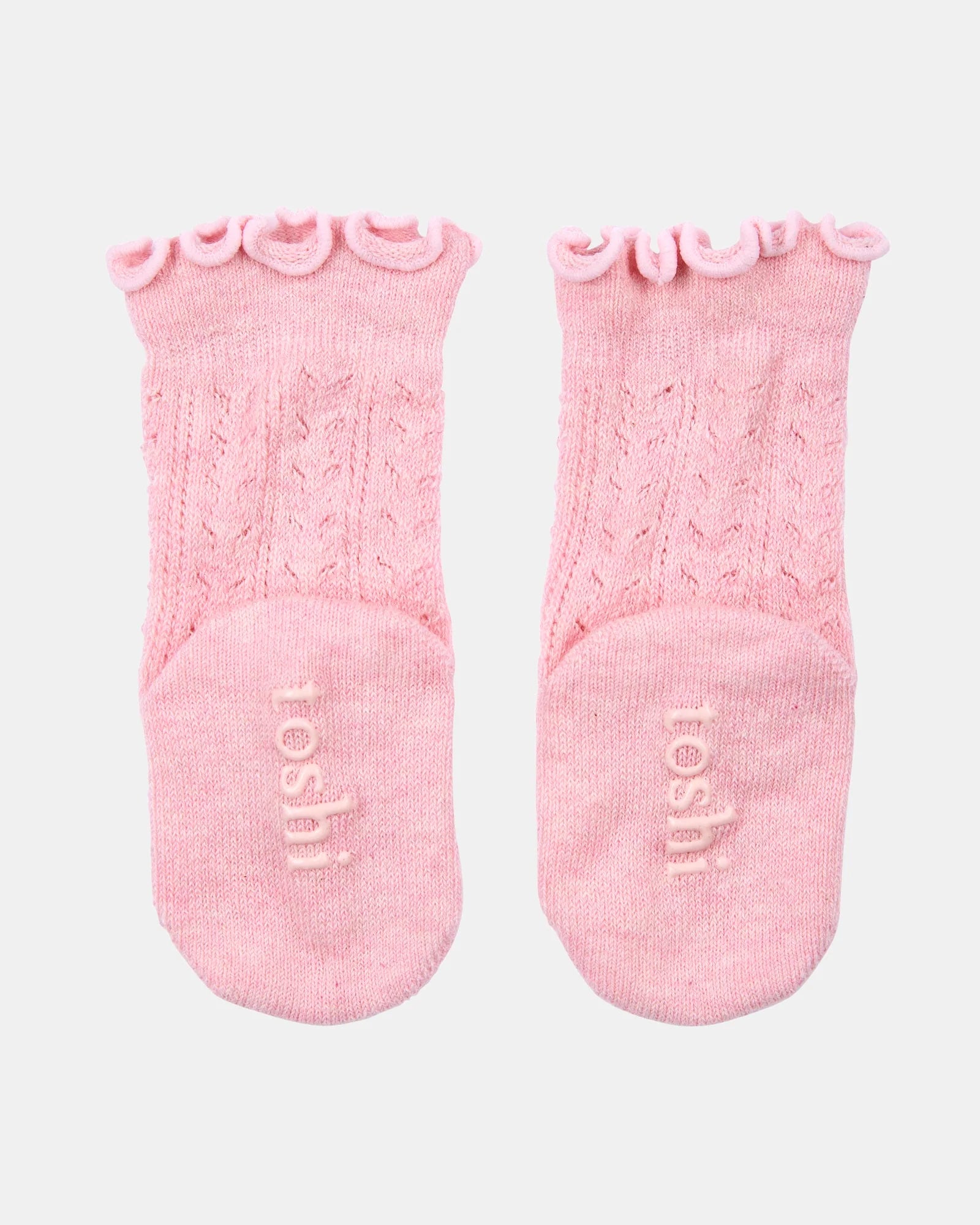 Organic Frilly Lace Knee Socks-Pink or Cream