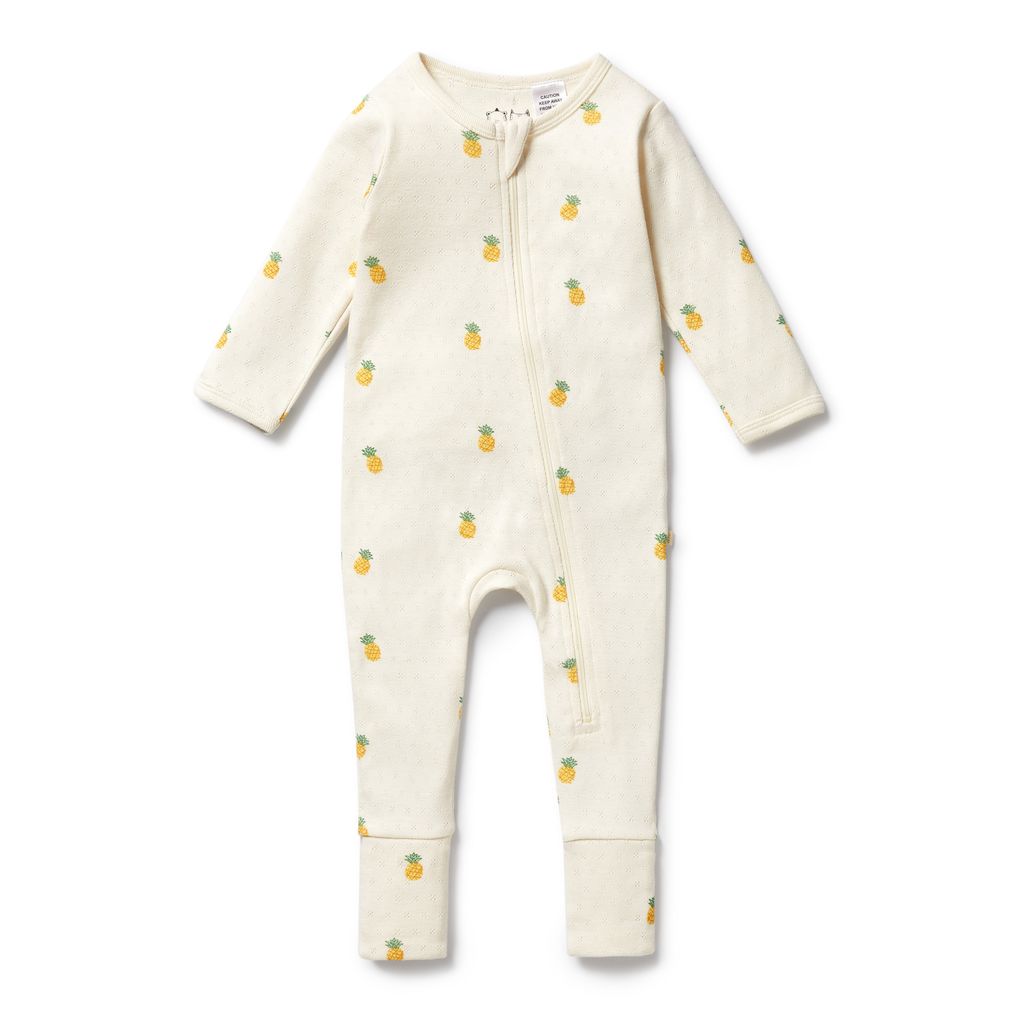 Pointelle Zipsuit with Feet