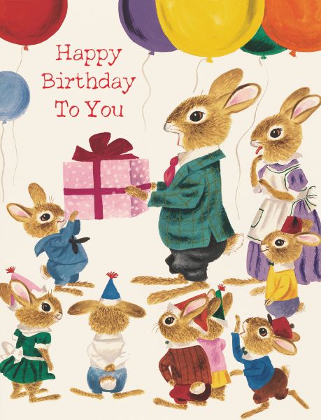 Rabbit Party Card