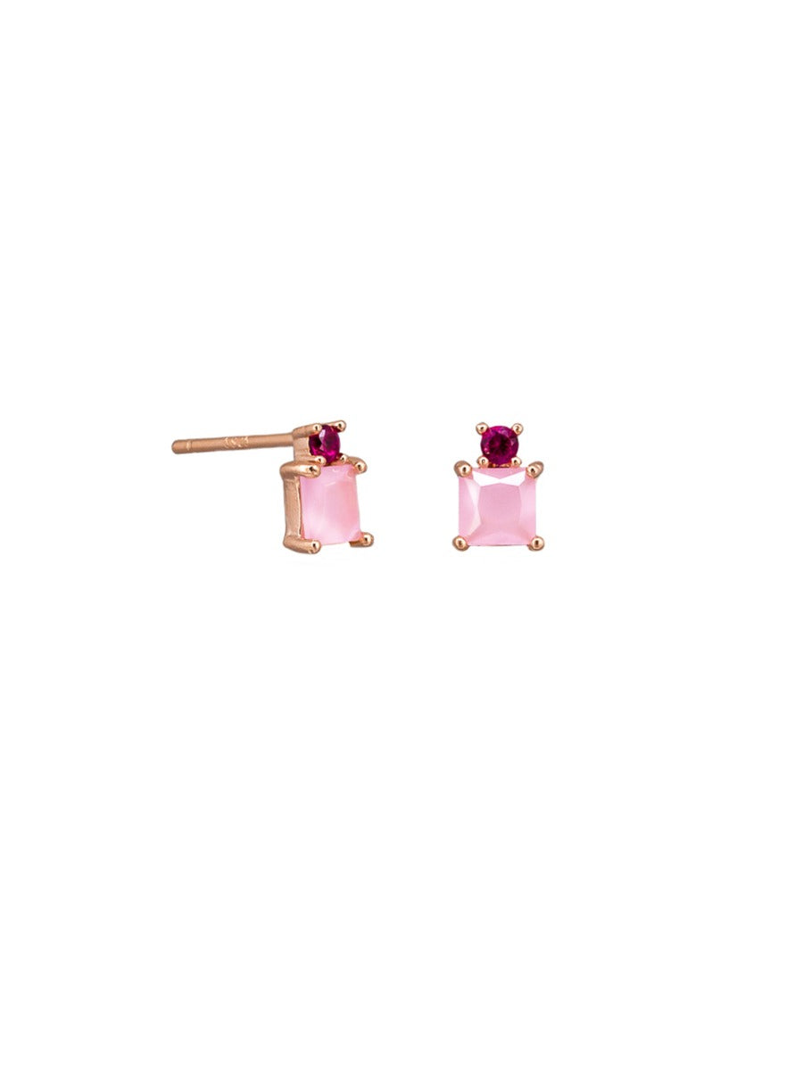 Juno Rose Quartz Studs