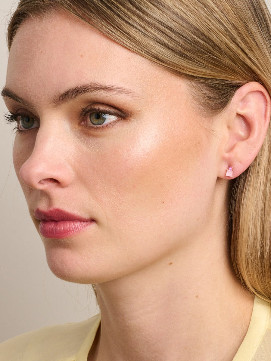 Juno Rose Quartz Studs