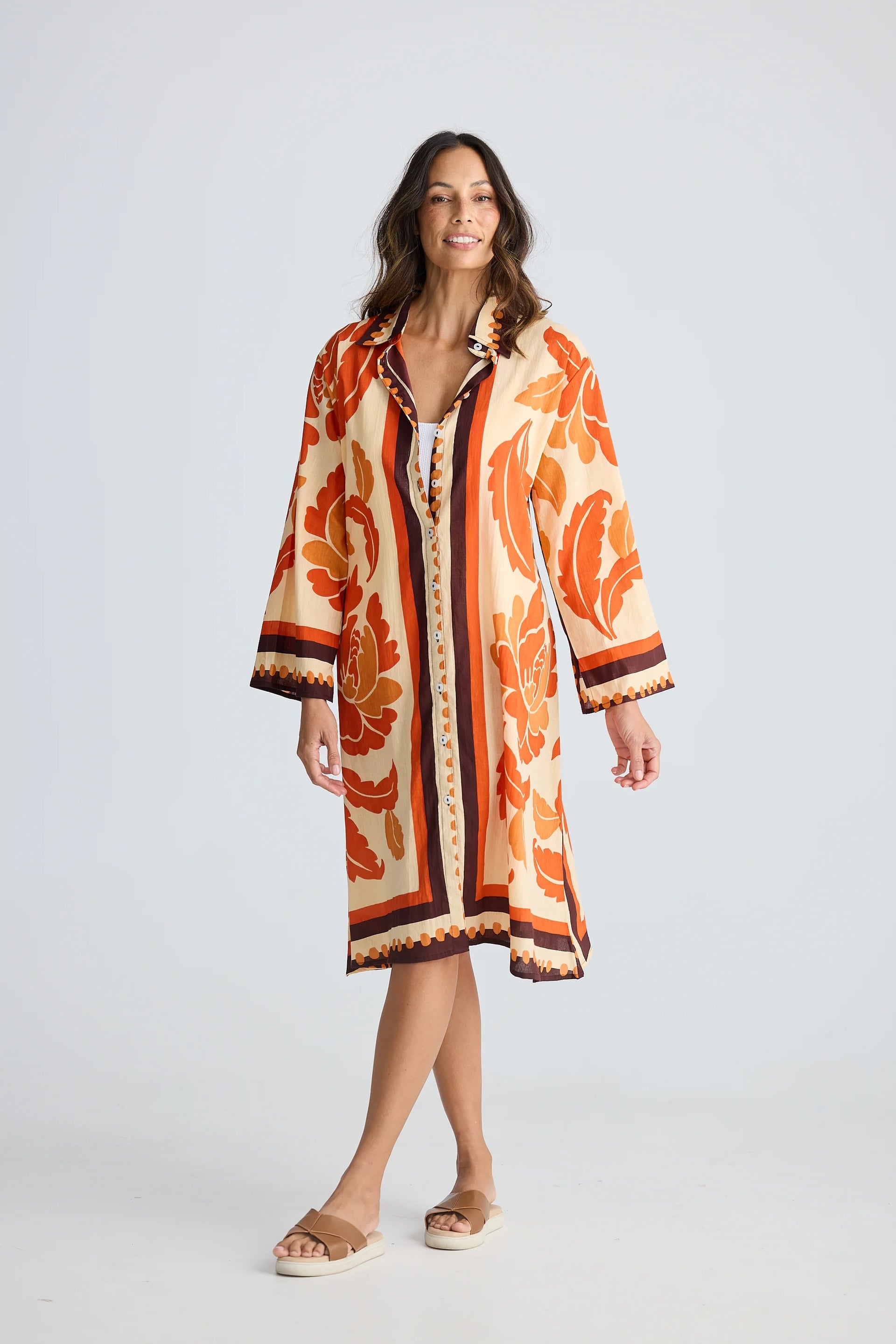 Stella Shirt Dress - Tuscan Pam/Tropical Fiesco