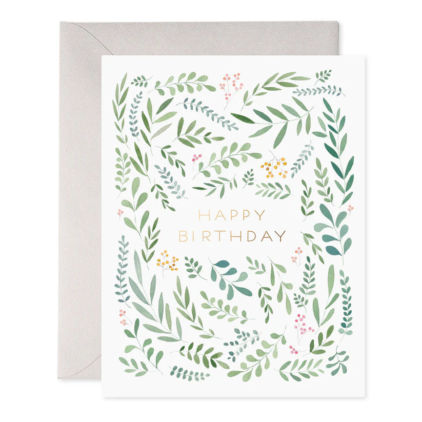 Pretty Leaves Birthday Card