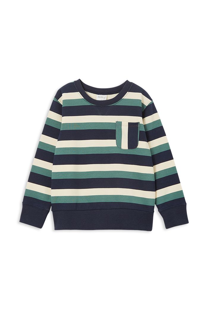 Block Stripe Fleece Sweat