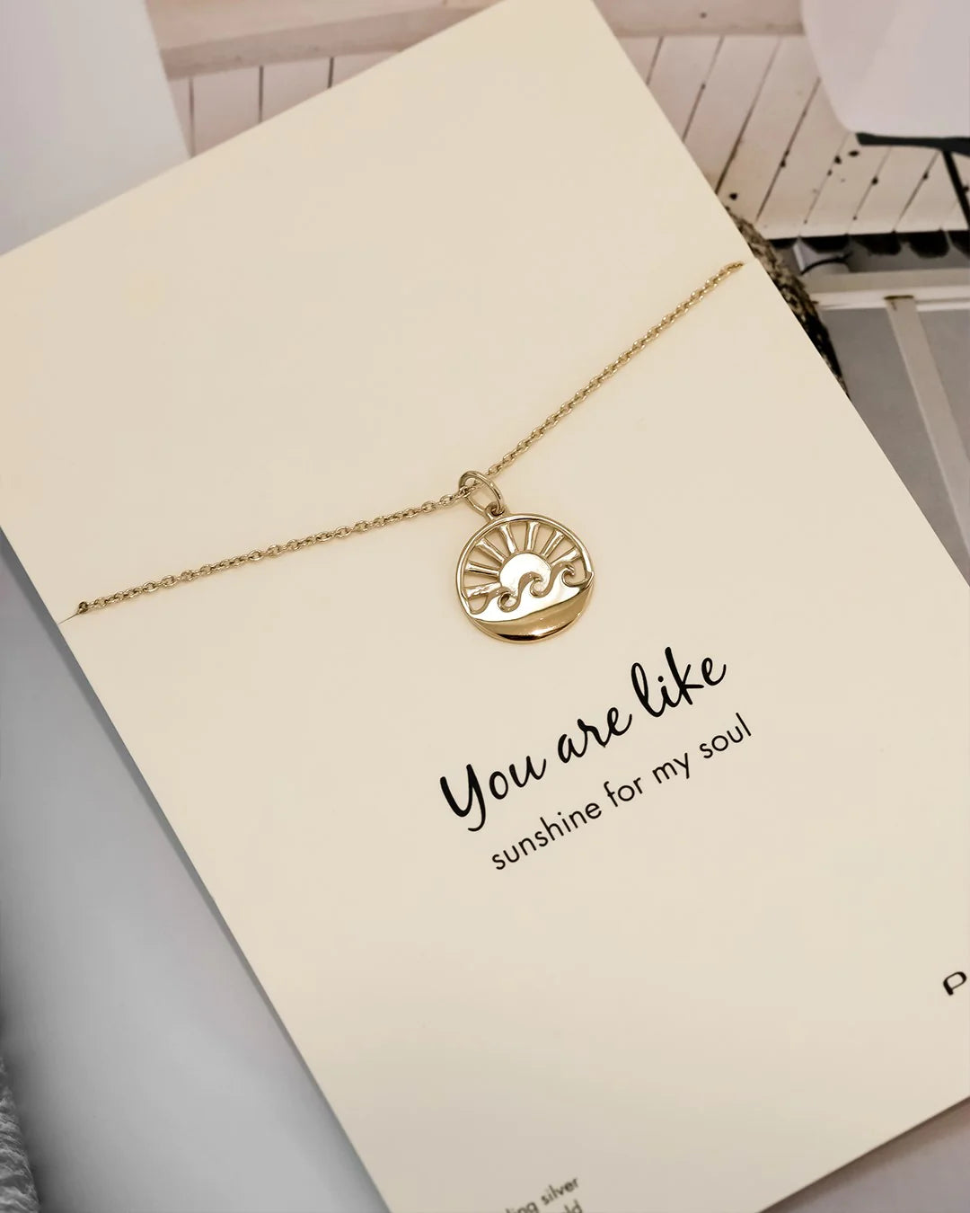 Sunrise + Wave Pendant Necklace