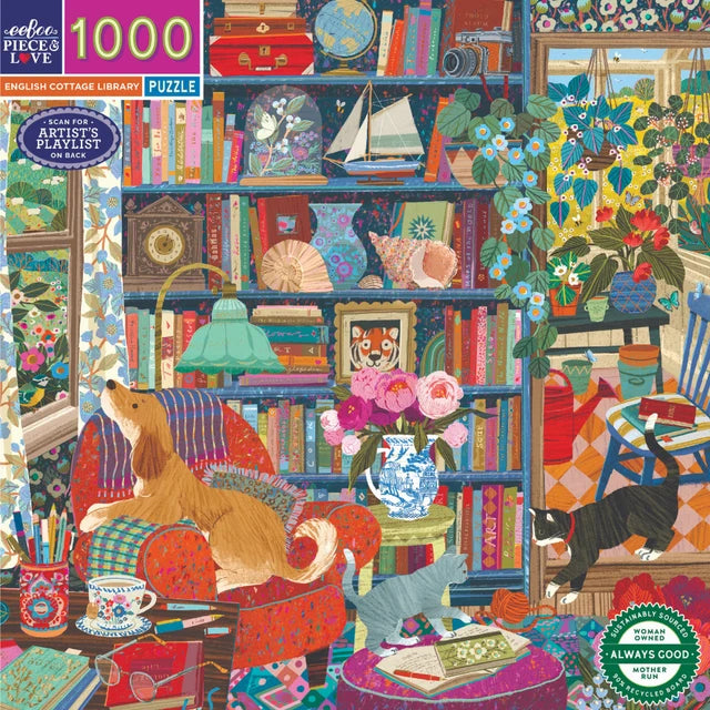 English Cottage Library Puzzle