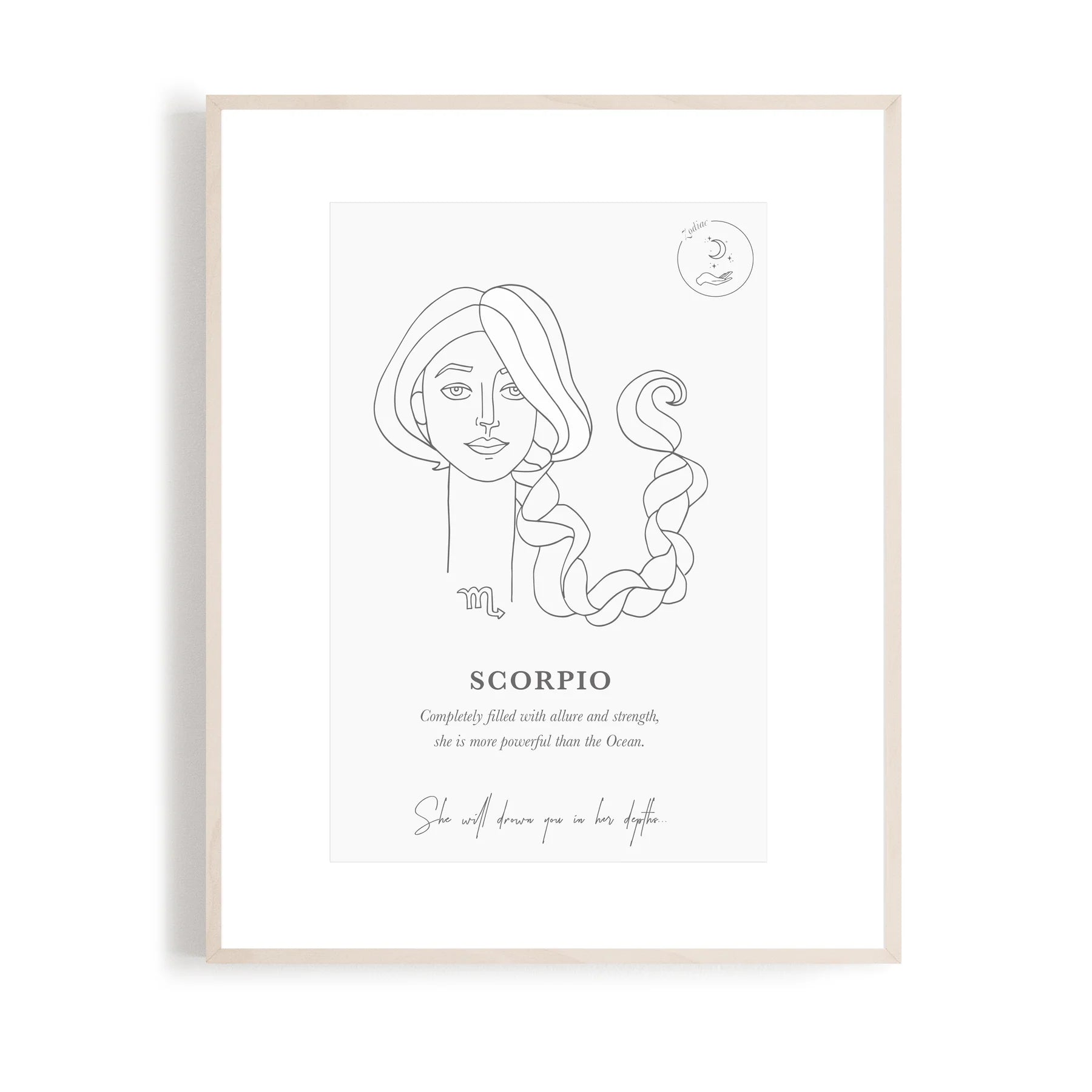 Scorpio A5 Zodiac Portrait