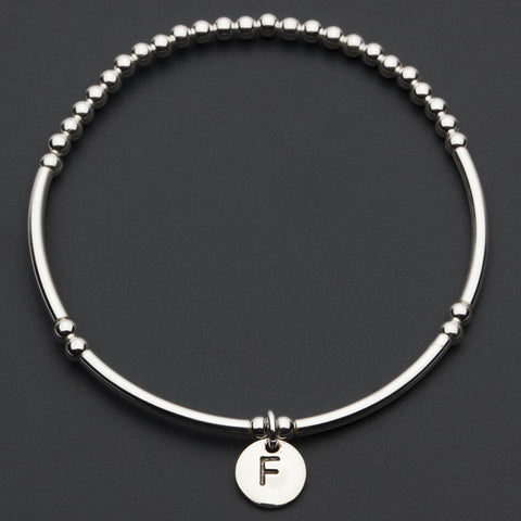 Alphabet Charm Bracelet / E Sterling Silver