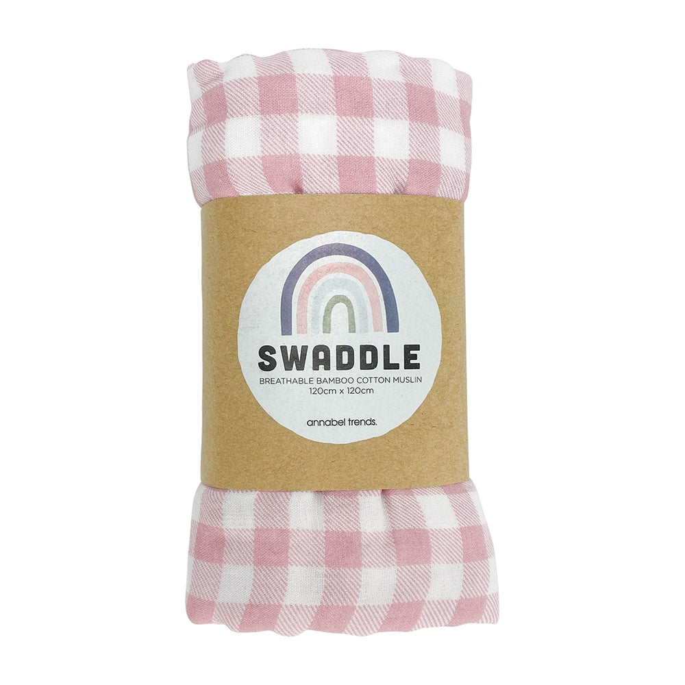 Gingham Muslin Swaddle