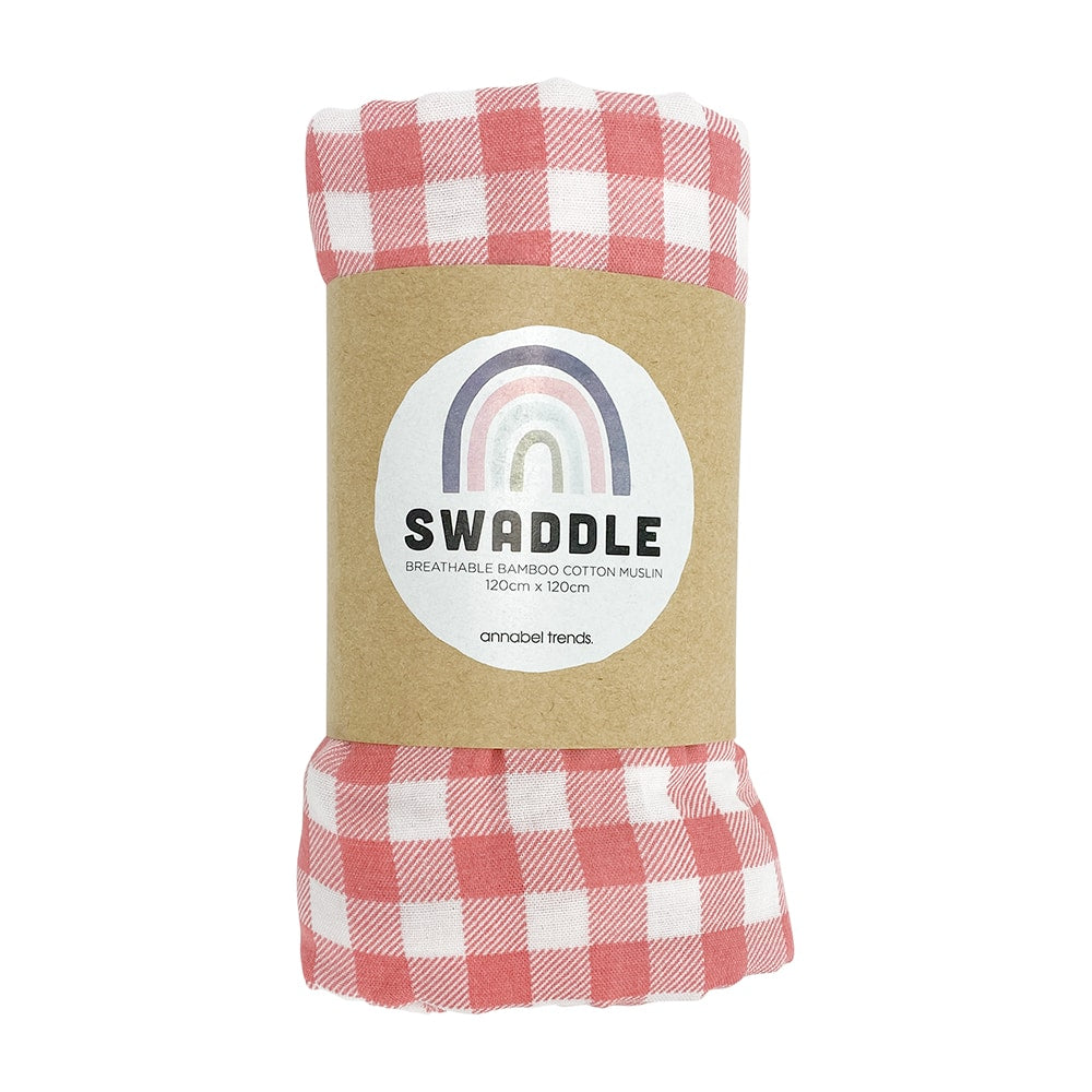 Gingham Muslin Swaddle