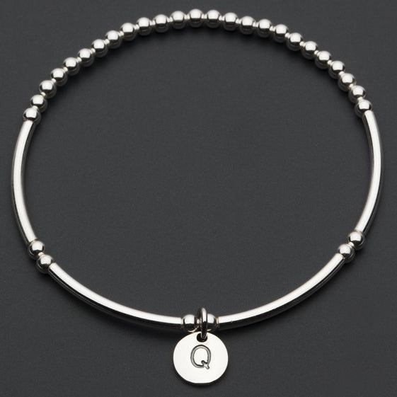 Alphabet Charm Bracelet / Q Sterling Silver