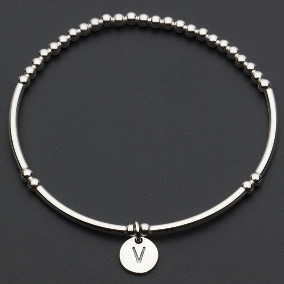 Alphabet Charm Bracelet / V Sterling Silver