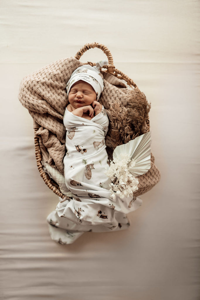 Baby Jersey Wrap & Beanie Set
