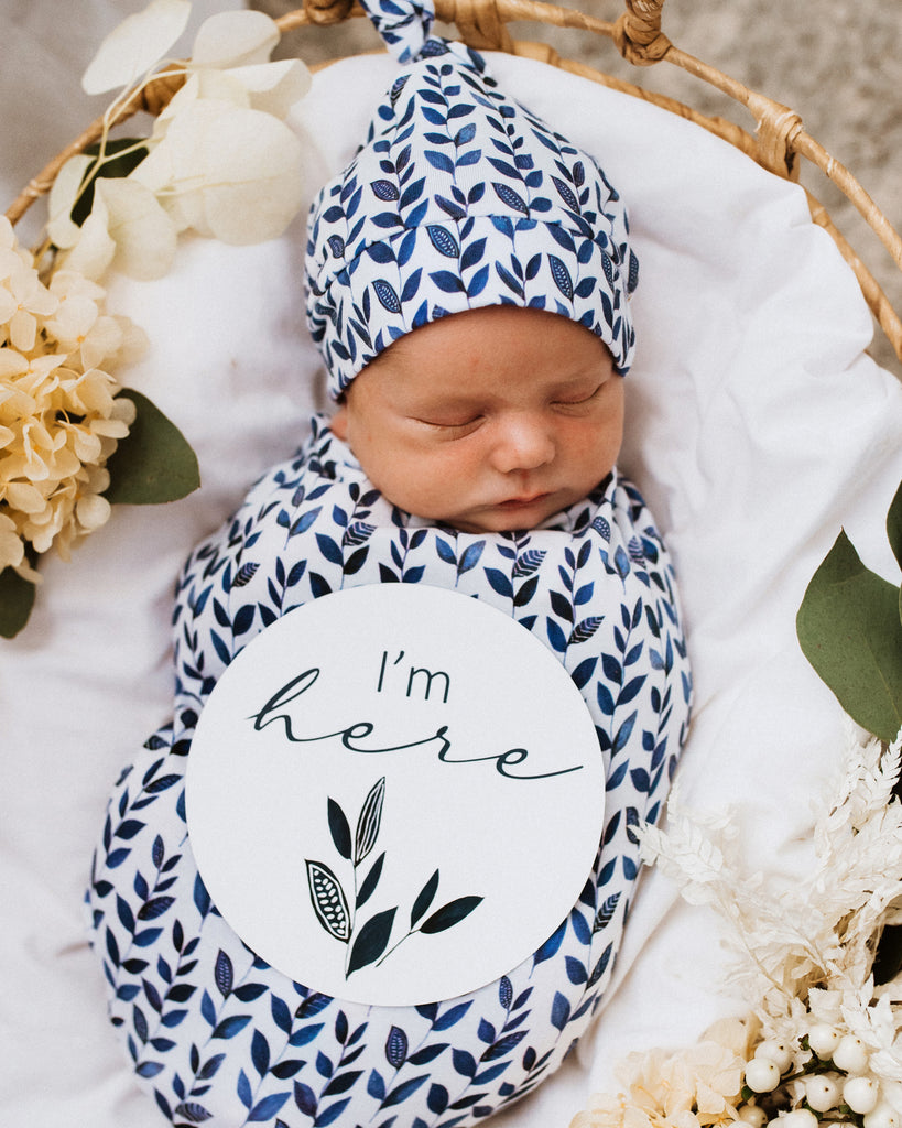Nightshade | Baby Jersey Wrap & Beanie Set
