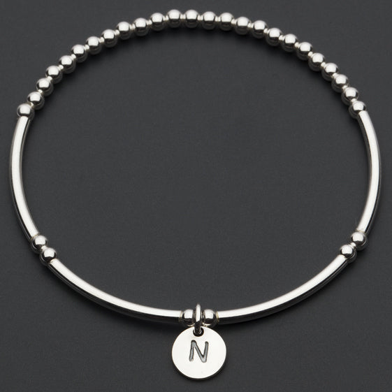 Alphabet Charm Bracelet / N Sterling Silver