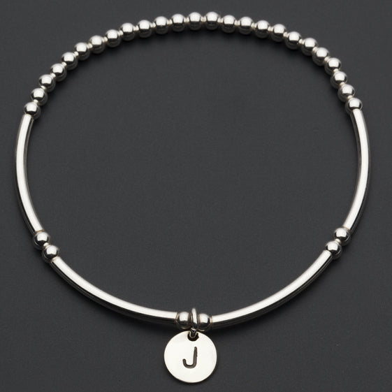 Alphabet Charm Bracelet / J Sterling Silver