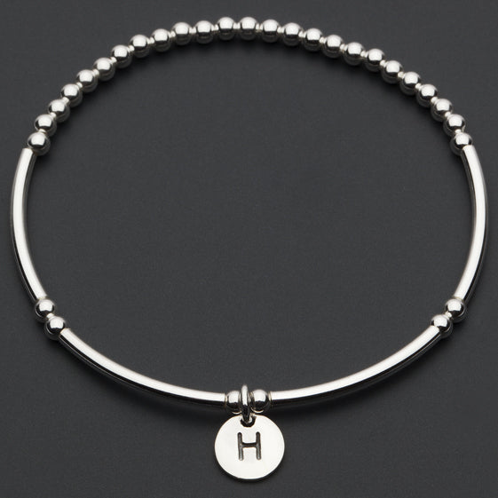 Alphabet Charm Bracelet / H Sterling Silver