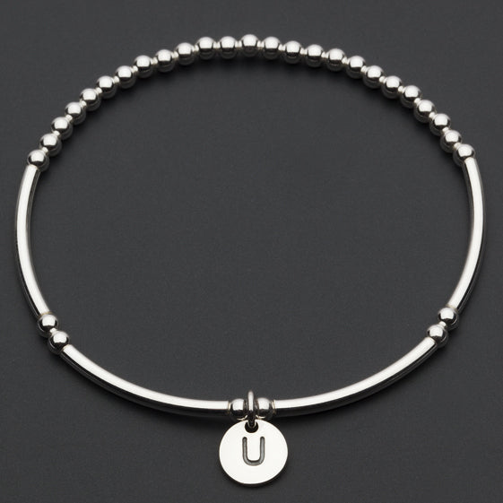 Alphabet Charm Bracelet / U Sterling Silver