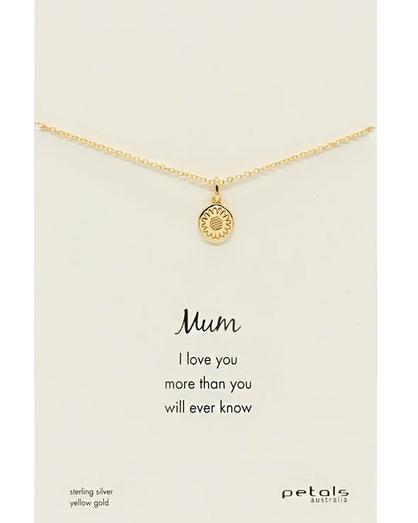 Mum I Love You Pendant Necklace Gold