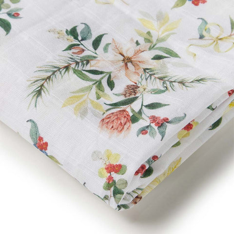 Muslin Swaddle Watercolour Roses