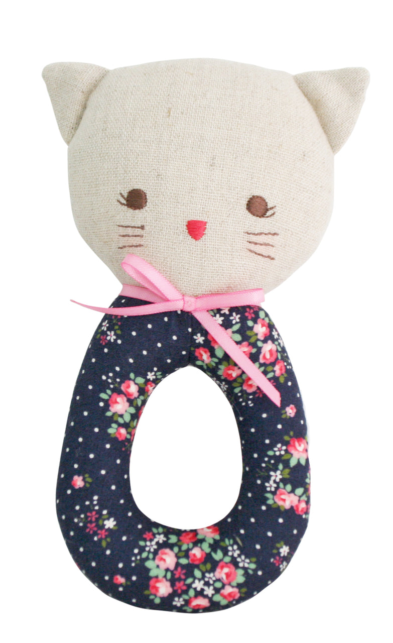 Kitty Grab Rattle-Midnight Floral