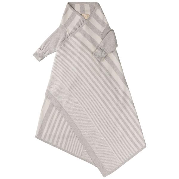 Classic Stripe Shwrap - Silver/Ecru