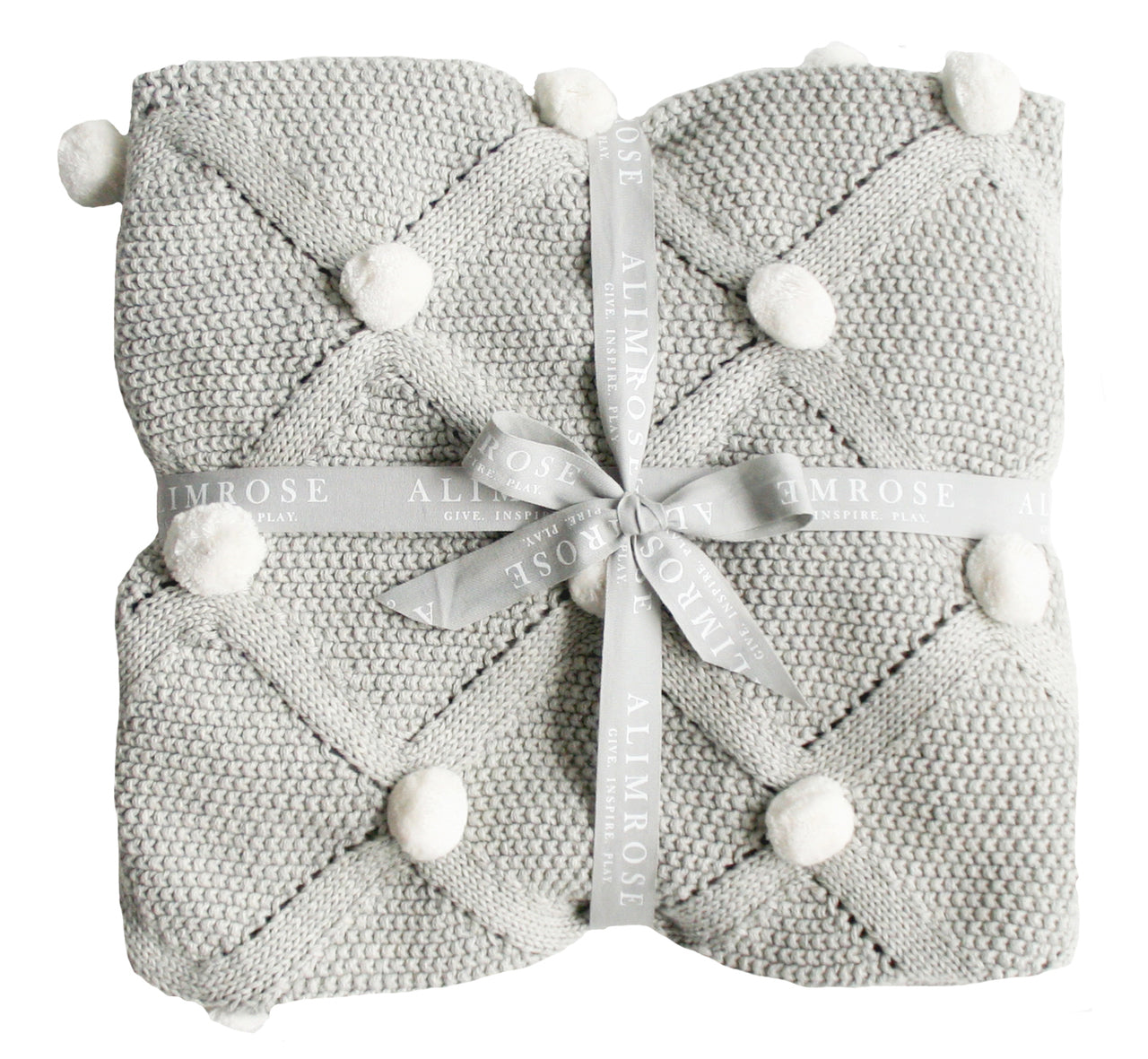 Pom Pom Blanket - Grey