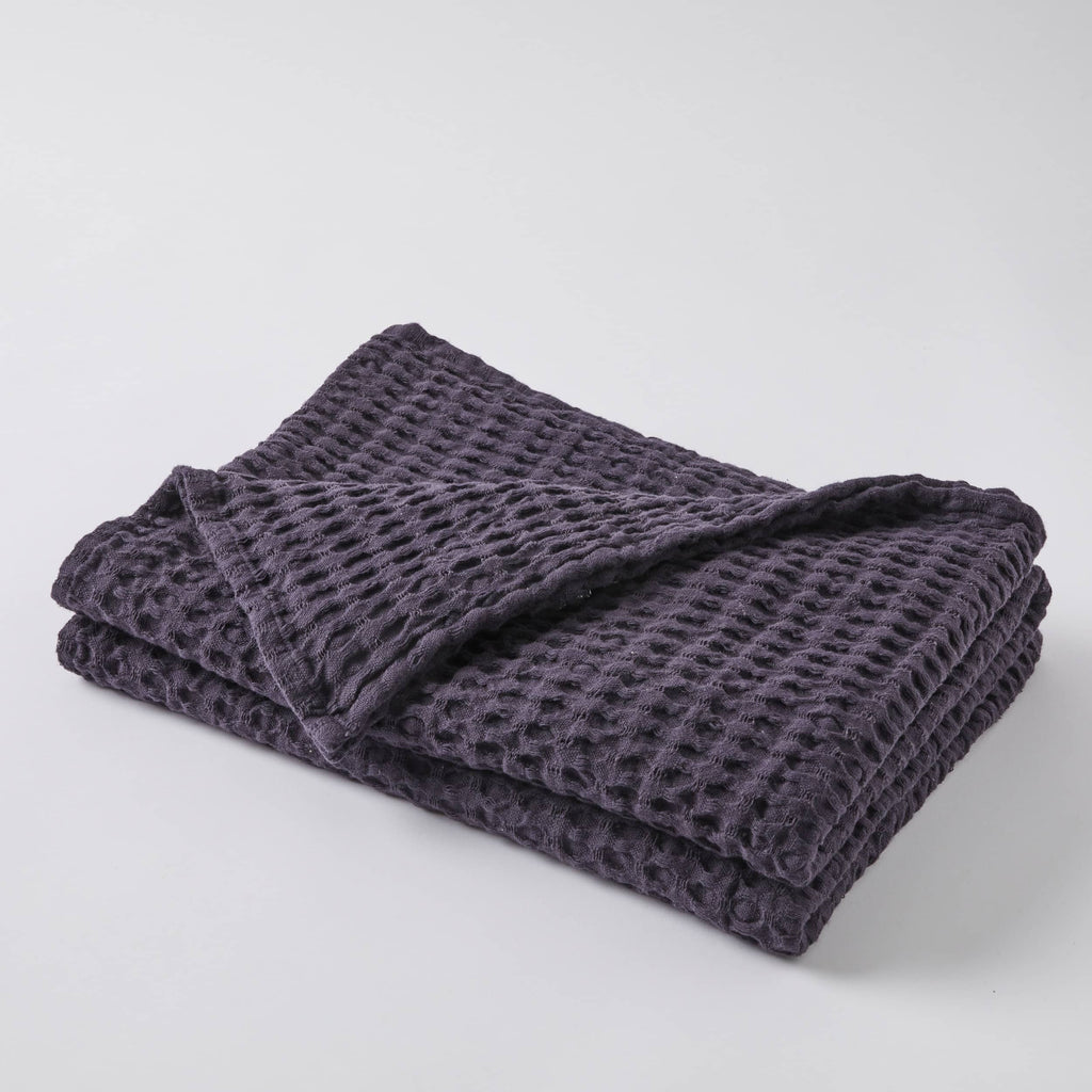 Organic Waffle Throw Blanket - Various Colours