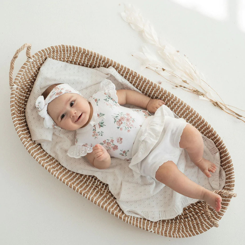 White Ruffle Knit Bloomers