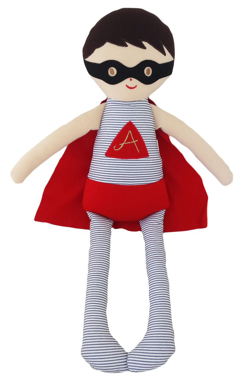 Superhero Doll Large Grey Red