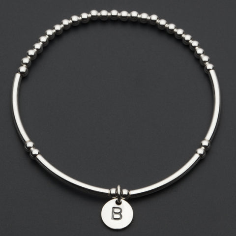 Alphabet Charm Bracelet / B Sterling Silver