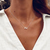 Mum Moon & Heart Necklace Silver