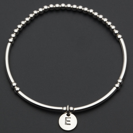 Alphabet Charm Bracelet / E Sterling Silver