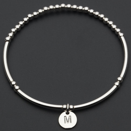 Alphabet Charm Bracelet / M Sterling Silver